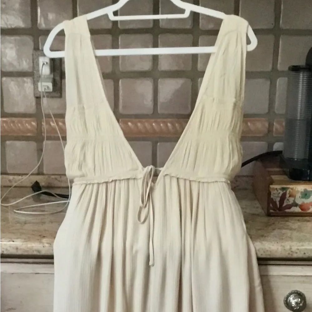 Free People Endless Summer Showstopper Midi Maxi Dress Halter Ivory Tan - Picture 5 of 6